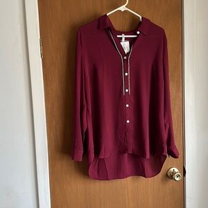 Burgandy blouse NWT